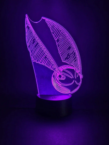 Snitch Dorada Harry Potter Lampara Led Ilusion 3d Hogwarts Negro