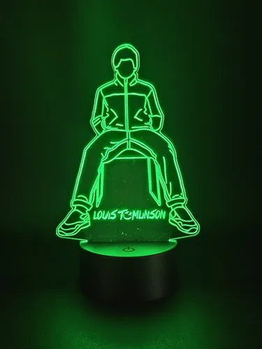 Louis Tomlinson Lampara Led 3d Decoracion One Direction Negro