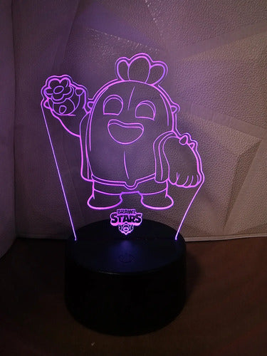 Lámpara Spike Brawl Stars Ilusión Decoración Fan Art
