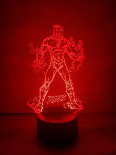 Flash Dc Comic Lampara Led Ilusion 3d Decoracion Super Heroe