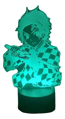 Tanjiro Lampara Led 3d Demon Slayer Kimetsu No Yaiba Kny Negro