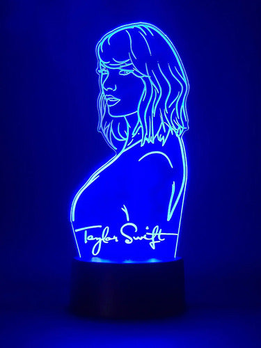 Taylor Swift Lampara Led 3d Cantante Decoración Fan Art