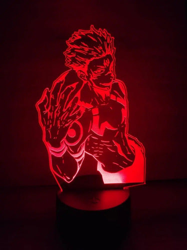Lampara Led 3d Sukuna Ryomen Jujutsu Kaisen Decoración Negro Azul (iluminado)
