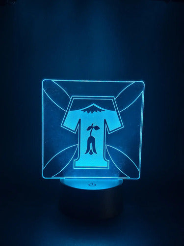 Equipo Fútbol Deportes Temuco Lampara Led Luz Ilusión 3d Negra