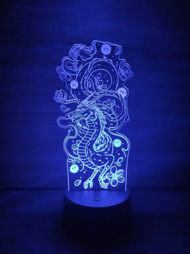 Lampara Led 3d Dragón Haku El Viaje De Chihiro Studio Ghibli