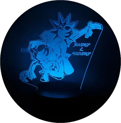 Sundrop Y Moondrop Five Nights At Freddy's Lámpara Led 3d Negra