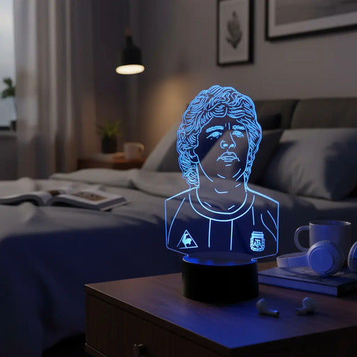 Diego Maradona Lampara Led Decoración Fan Art Edición