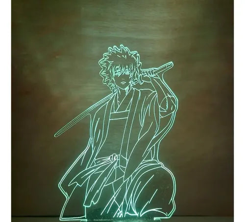 Lámpara Led Gintoki Sakata Gintama Fan Art Decoración