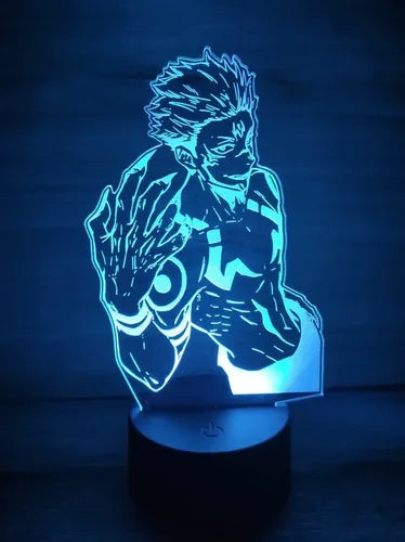 Lampara Led 3d Sukuna Ryomen Jujutsu Kaisen Decoración Negro Azul (iluminado)