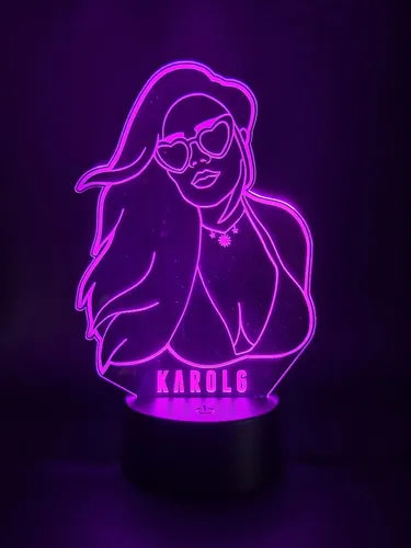 Lampara Led Ilusion 3d Karol G Decoración