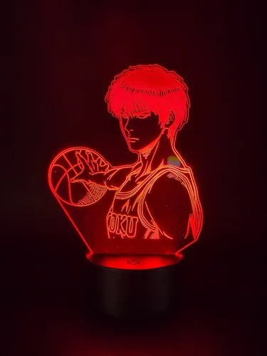 Rukawa Slam Dunk Lampara Led 3d Fanart Manga Anime Negro
