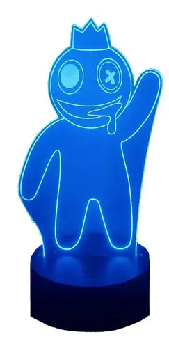 Blue Rainbow Friends Roblox Lámpara Led Ilusión 3d Fanart