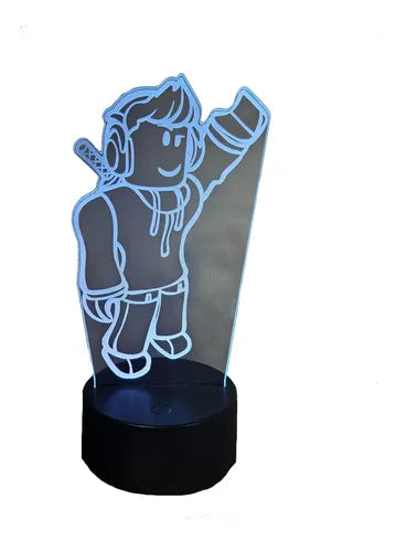 Lámpara Personaje Roblox Led Ilusión Decoración Fan Art