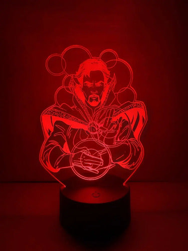 Doctor Strange Lampara Led Ilusion 3d Marvel Comics Avengers Negra
