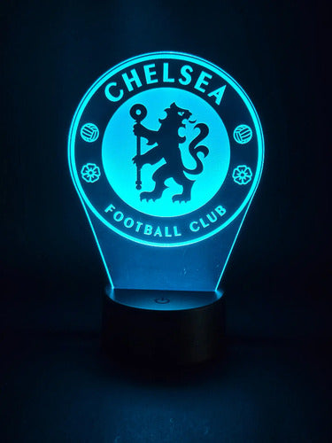 Chelsea Fútbol Club Lampara Led Ilusion 3d Fanart