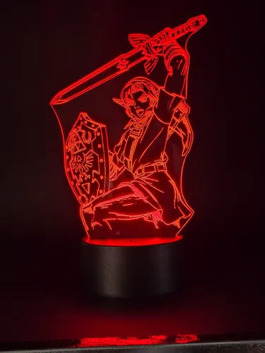 Link Legend Of Zelda Espada Maestra Lampara Led Ilusion 3d  Negro