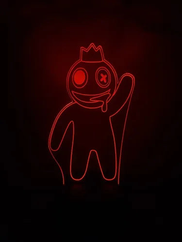 Blue Rainbow Friends Roblox Lámpara Led Ilusión 3d Fanart