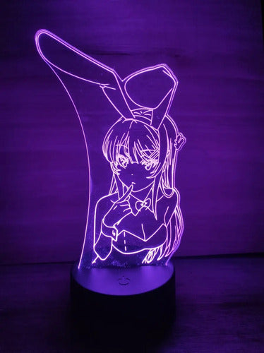 Lampara Led 3d Bunny Girl Mai Sakurajima Seishun Buta Yarou