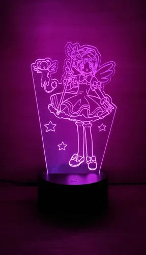 Sakura Card Captor Kero Lampara Led 3d Luz Decoración Stars