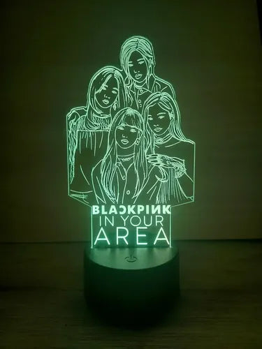 Black Pink Lampara Led Ilusion 3d Kpop K-pop Decoracion