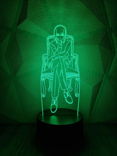 Makima Chainsaw Man Motosierra Lampara Led Ilusion 3d Anime Negro
