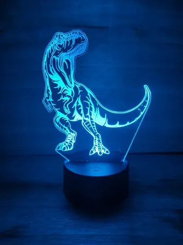 Lampara Led Ilusion 3d Dinosaurio T-rex Tiranosaurio Rex