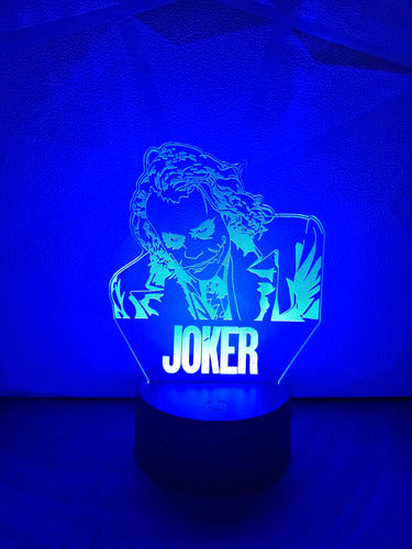 Lámpara Joker De Heath Ledger Fan Art Led Negro Verde