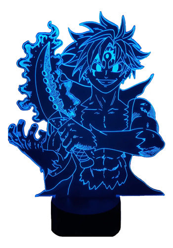 Lámpara Meliodas Demonio 7 Pecados Ilusión Decoración Fanart