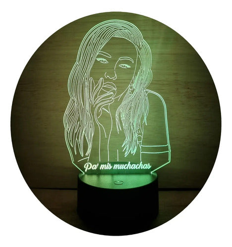 Christina Aguilera Lámpara Led Ilusión 3d Fanart Negro