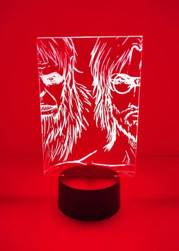 Lampara Led 3d Zeke Jaeger Titán Bestia Shingeki No Kyojin Negro