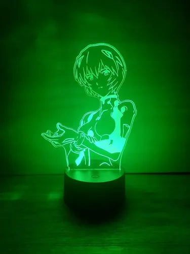 Evangelion Rei Ayanami Lampara Led Ilusion 3d Anime Manga