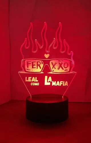 Ferxxo Feid Leal Lámpara Led Ilusión 3d Fanart