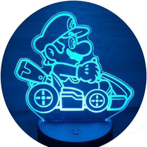 Lampara Led Ilusión 3d Mario Kart Decoración