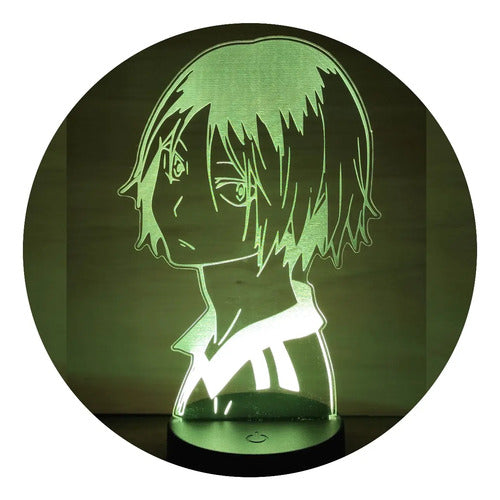 Lámpara Led Kenma Kozume Haikyuu Fan Art Decoración Negro Verde
