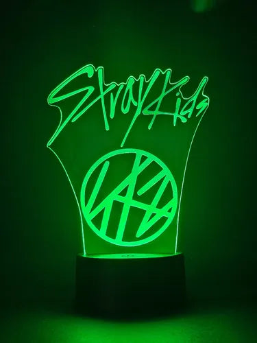 Stray Kids Banda Kpop Lámpara Led Ilusión 3d Luz Decoración  Negro