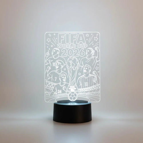 Copa Mundial 2026 Lámpara Led Ilusión 3d Futbolistas Fanart