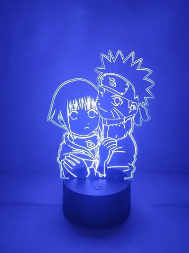 Naruto Y Hinata Lámpara Led Ilusión 3d Anime Manga Fanart