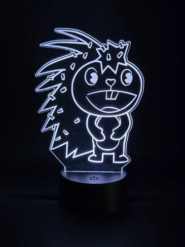 Lámpara Flaky Happy Tree Friends Led Ilusión 3d Decoración Flaky