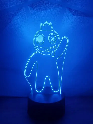 Blue Rainbow Friends Roblox Lámpara Led Ilusión 3d Fanart