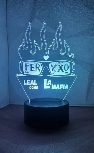 Ferxxo Feid Leal Lámpara Led Ilusión 3d Fanart