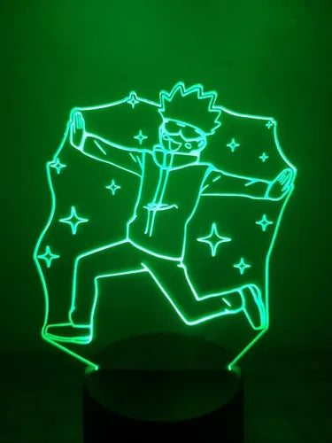 Lampara Led  3d Satoru Gojo Kawaii Jujutsu Kaisen Decoración