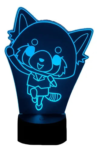 Lámpara Retsuko Aggretsuko Led Ilusión Fan Art Sanrio