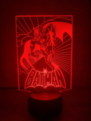 Batman Retro Comic Lampara Led 3d Decoracion Super Heroe Dc