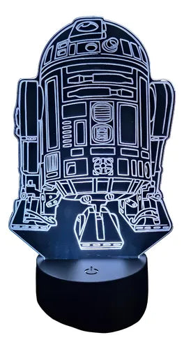 Lámpara R2d2 Arturito Star Wars Led Decoración Fan Art