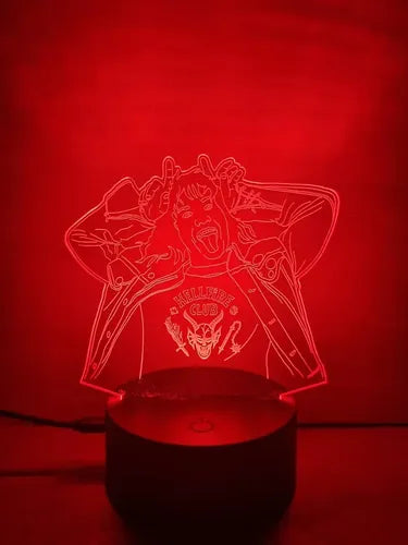Stranger Things Eddie Munson Lámpara Led Ilusión 3d Fan Art