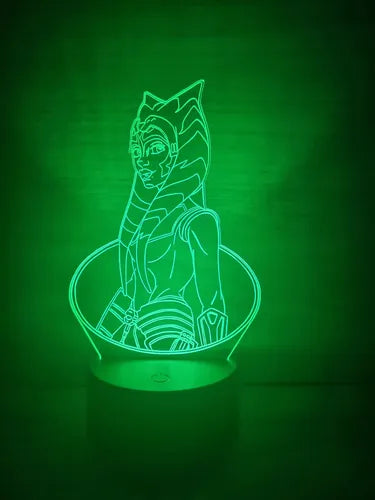 Lámpara Ahsoka Tano Star Wars Led Decoracion Fan Art