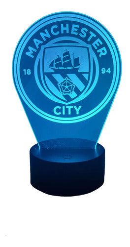 Manchester City Fútbol Lampara Led Ilusion 3d Fanart