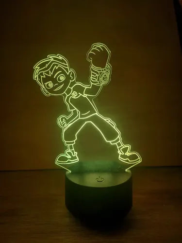 Ben 10 Lámpara Led Cartoon Fan Art Decoración Negro