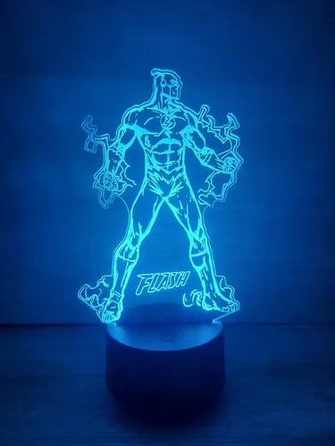 Flash Dc Comic Lampara Led Ilusion 3d Decoracion Super Heroe