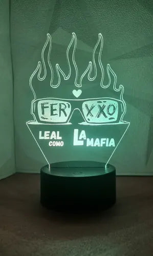 Ferxxo Feid Leal Lámpara Led Ilusión 3d Fanart